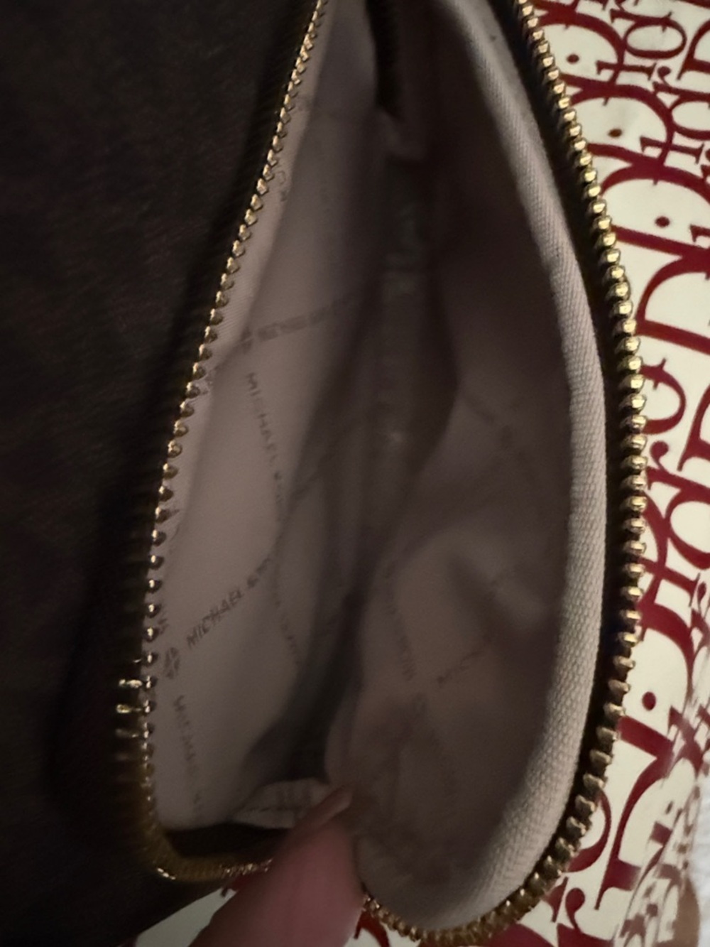Michael Kors Brown Monogram Mini Backpack with Tan Straps - Picture 6 of 9